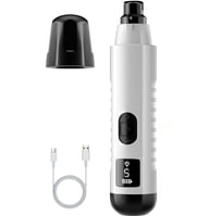 White Silent Groom Pro dog nail grinder with USB charging cable