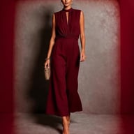 Elegant Sleeveless Two-Piece Set for Women | Wide-Leg Cropped Pants — view 6