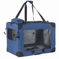 36   Soft Dog Crates Kennel, 3-Door Portable Folding Pet Carrier With Mesh Windows, Straps And Fleece Mat For Dogs, Cats, Rabbits, Meeting The Needs For Indoor, Outdoor, And Travel Use, Dark Blue — view 10