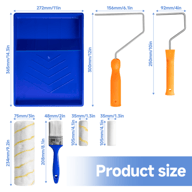 Paint Roller 9 Set Tray Rollers Soft Sleeves Brush Kit Decorating Painting Tool — view 11