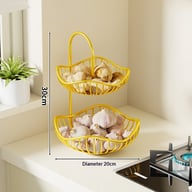 Kitchen Onion Ginger Garlic Basket Double-Layer Fruit Storage Rack — view 16