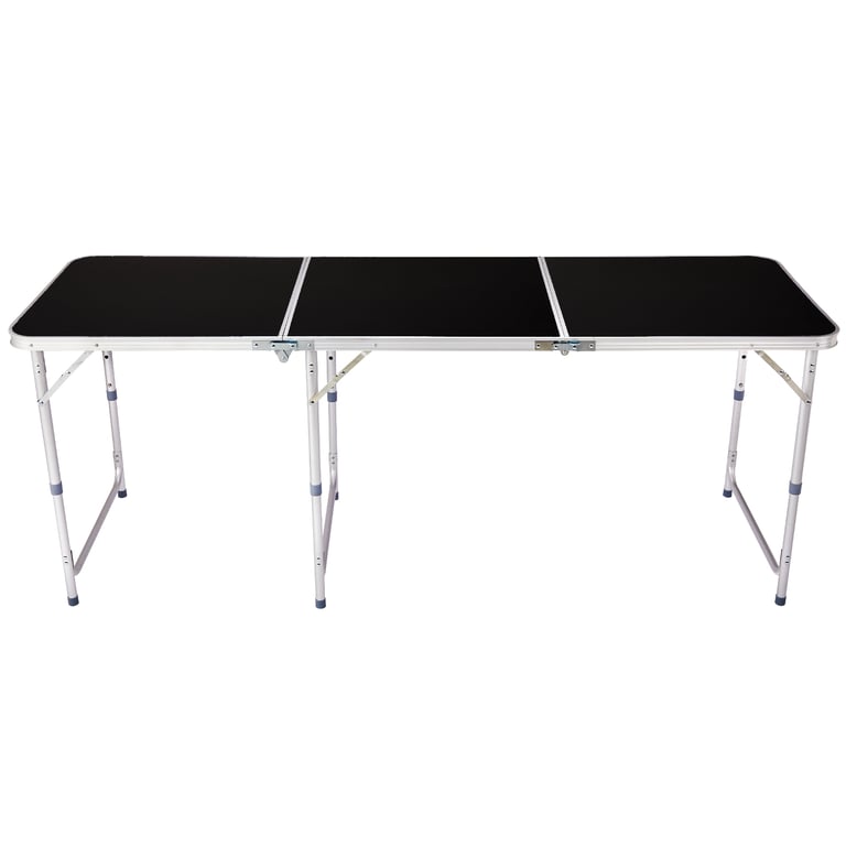 6ft folding table set to dining height in outdoor backyard setting