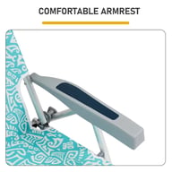 Lightweight aluminum beach chair folded with shoulder strap for portability