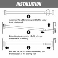 Heavy Duty Extendable Telescopic Shower Curtain Pole | Spring Tension Rod — view 5