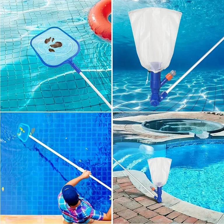 Durable aluminum and plastic pool cleaning tool resisting corrosion