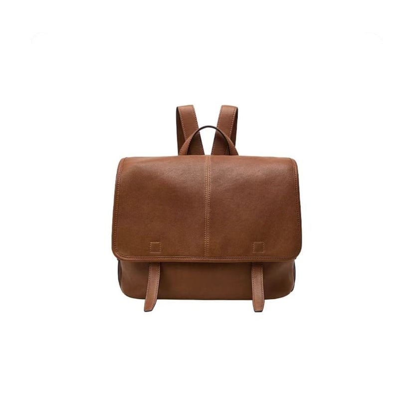 Vegetable-Tanned Leather Messenger Backpack | Convertible Design