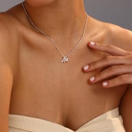 Personalized Initial Heart Pendant Necklace | Stainless Steel Minimalist — view 9