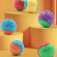 Scooby-Doo Squeaky Dog Balls Set of 8 | Teeth Cleaning Interactive Toys — view 5