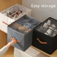 Foldable Fabric Shoe Storage Box with Dividers | Organize & Protect — view 9