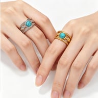 Wide-Band Imperial Vintage Turquoise Ring | Adjustable Openwork — view 6