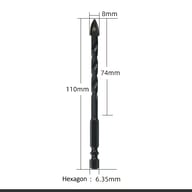 4PCS Hex Tile Drill Bit Set | Glass Ceramic Brick Drilling — view 5