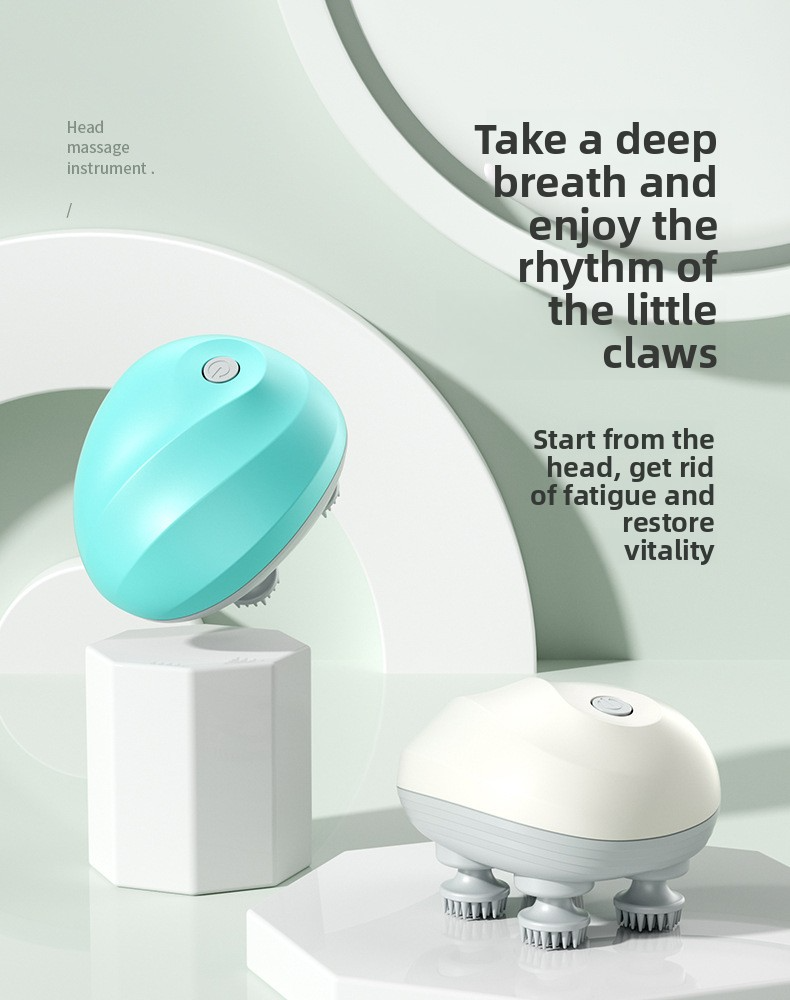 English Mini Octopus Head Massager | Rechargeable Scalp Kneading Device