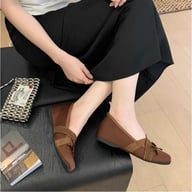 Women Vintage Ruffle Ballet Flats with Cross Band Bow | Comfort Daily Wear — view 5