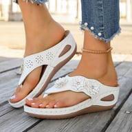 Fashionable Floral Slip-On Wedge Outdoor Sandals For Women — view 15