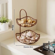 Kitchen Onion Ginger Garlic Basket Double-Layer Fruit Storage Rack — view 17