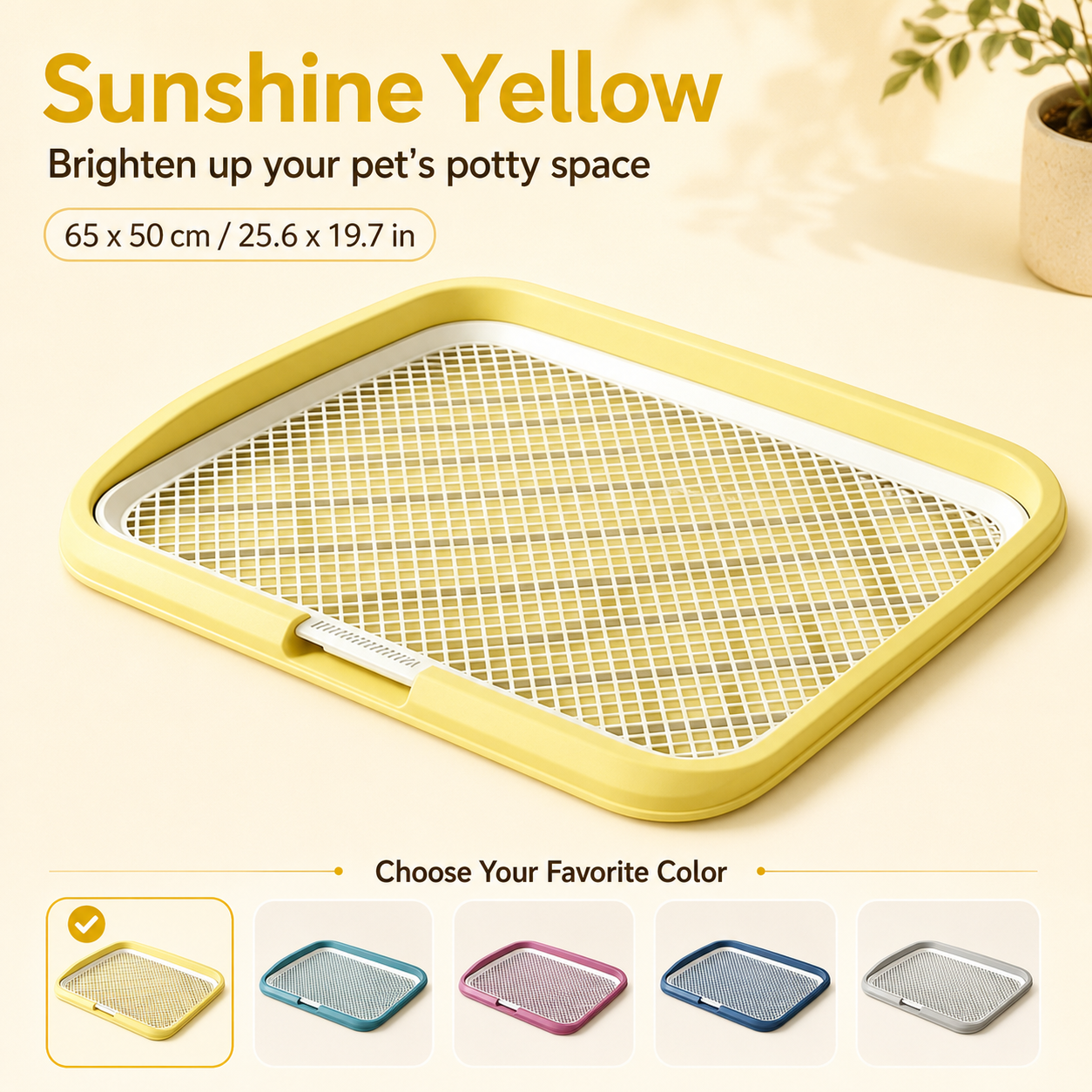 Dog Potty Tray With Removable Grating | Leak-Proof Indoor Toilet