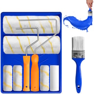 Paint Roller 9 Set Tray Rollers Soft Sleeves Brush Kit Decorating Painting Tool — view 4