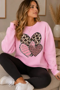Women's Leopard Print & Bright Heart T-Shirt | Casual Style — view 5