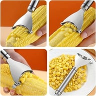 3-Piece Stainless Steel Corn Peeler & Stripper Tool Set | Kernel Remover — view 4