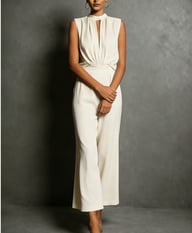 Elegant Sleeveless Two-Piece Set for Women | Wide-Leg Cropped Pants — view 20