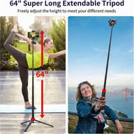 Portable Aluminum Alloy Selfie Stick For Phone Cameras — view 14