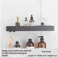 304 Stainless Steel Bathroom Mirror Storage Rack | Modern Shelf — view 6