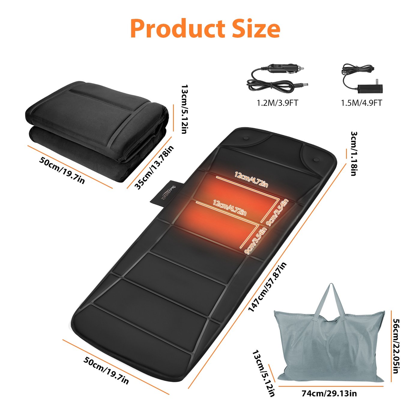 Full Body Vibration Massage Mat with Heat | 10 Motors, 9 Modes