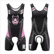 Realistic 3D-printed dog head detail on novelty wrestling bodysuit