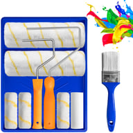 Paint Roller 9 Set Tray Rollers Soft Sleeves Brush Kit Decorating Painting Tool — view 1