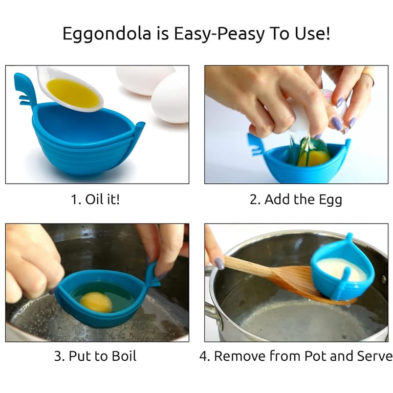 Close-up of silicone egg poacher material showing heat resistance and flexibility
