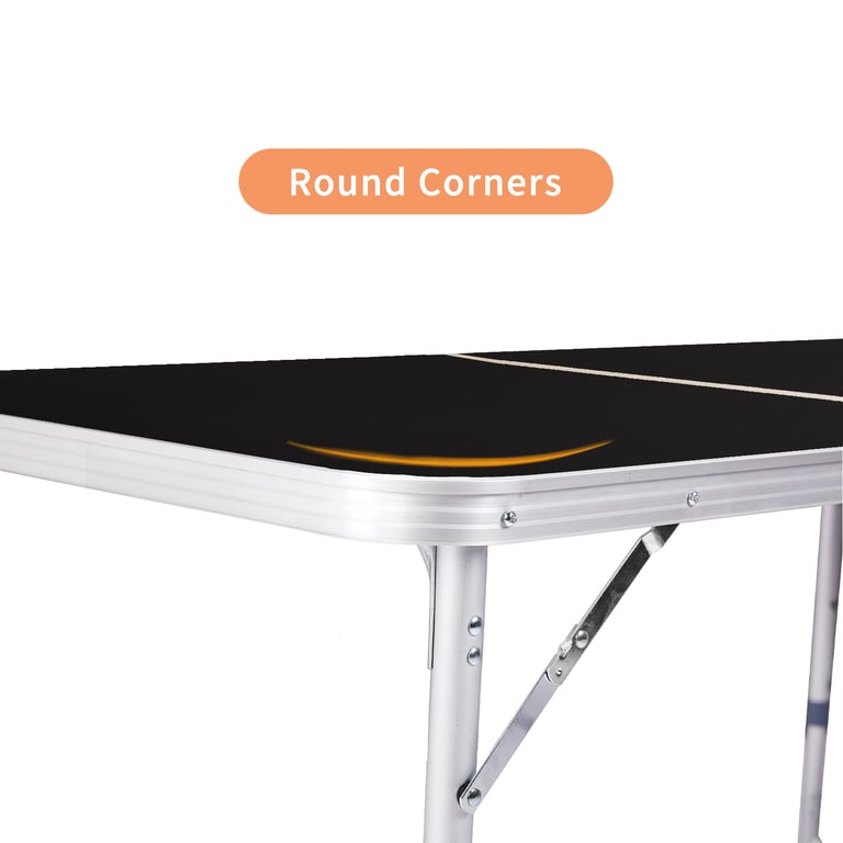 Folded portable table stored vertically in apartment cabinet space