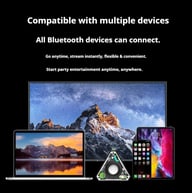 V2 portable speaker compatible with laptop, tablet, phone, and TV devices