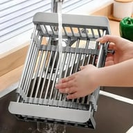 Adjustable Immersion Sink Dish Drying Rack With Stainless Steel Drain Basket - Portable And Retractable Space-Saving Fruit And Vegetable Solution(UPS/UPS logistics delivery supports self-pickup) — view 5