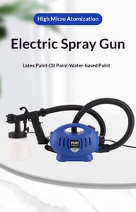Electric spray gun dimensions and specifications with ergonomic crossbody strap design