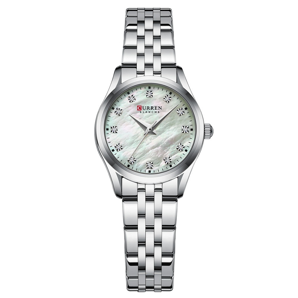 Rhinestone Ultra-Thin Women's Watch | Mother-of-Pearl Stainless Steel