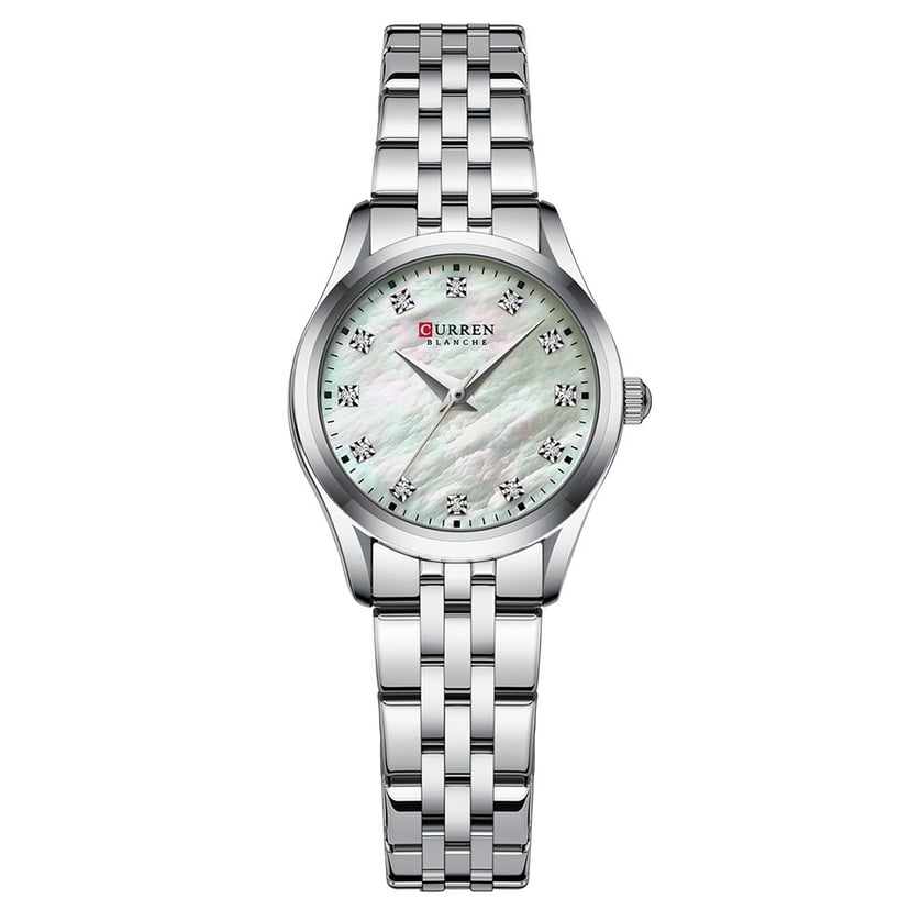 Rhinestone Ultra-Thin Women's Watch | Mother-of-Pearl Stainless Steel