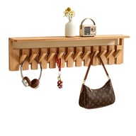Solid Wood Coat Rack with Piano Keys | Modern Wall Mount Storage — view 18