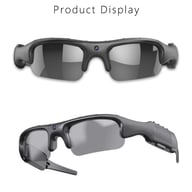 Product display showing front and side view of smart glasses design