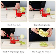 3-in-1 Apple Peeler Slicer Corer | Stainless Steel Manual Fruit Peeler — view 8