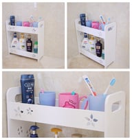 White Bathroom Kitchen Shelf Organizer | Freestanding Storage Solution — view 5