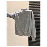 Women's Stand-Collar Knitted Cardigan | Thickened Loose-Fit Sweater — view 8