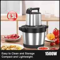 Stainless steel 6.5L electric meat grinder with fresh meat and vegetables
