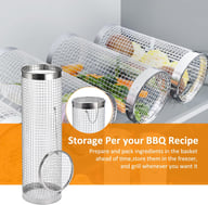 Rolling Grill Basket 304 Stainless Steel | BBQ Grilling Accessories — view 8