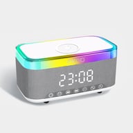 Bedside Alarm Clock with RGB Ambient Light | 15W Wireless Charging & Bluetooth Speaker — view 1