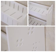 White Bathroom Kitchen Shelf Organizer | Freestanding Storage Solution — view 7