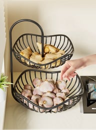 Kitchen Onion Ginger Garlic Basket Double-Layer Fruit Storage Rack — view 9