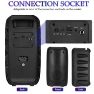 Portable Bluetooth Speaker Sub Woofer Heavy Bass Sound System Party & Mic — view 6