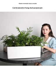 Rectangular Plastic Self-watering Lazy Flower Pot, Balcony Vegetable Planter — view 8