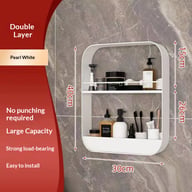 No-Drill Wall-Mounted Bathroom Shelf | Cosmetics Storage Rack Canada — view 4