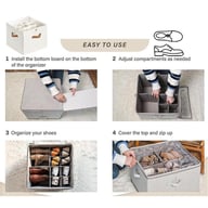 Foldable Fabric Shoe Storage Box with Dividers | Organize & Protect — view 12